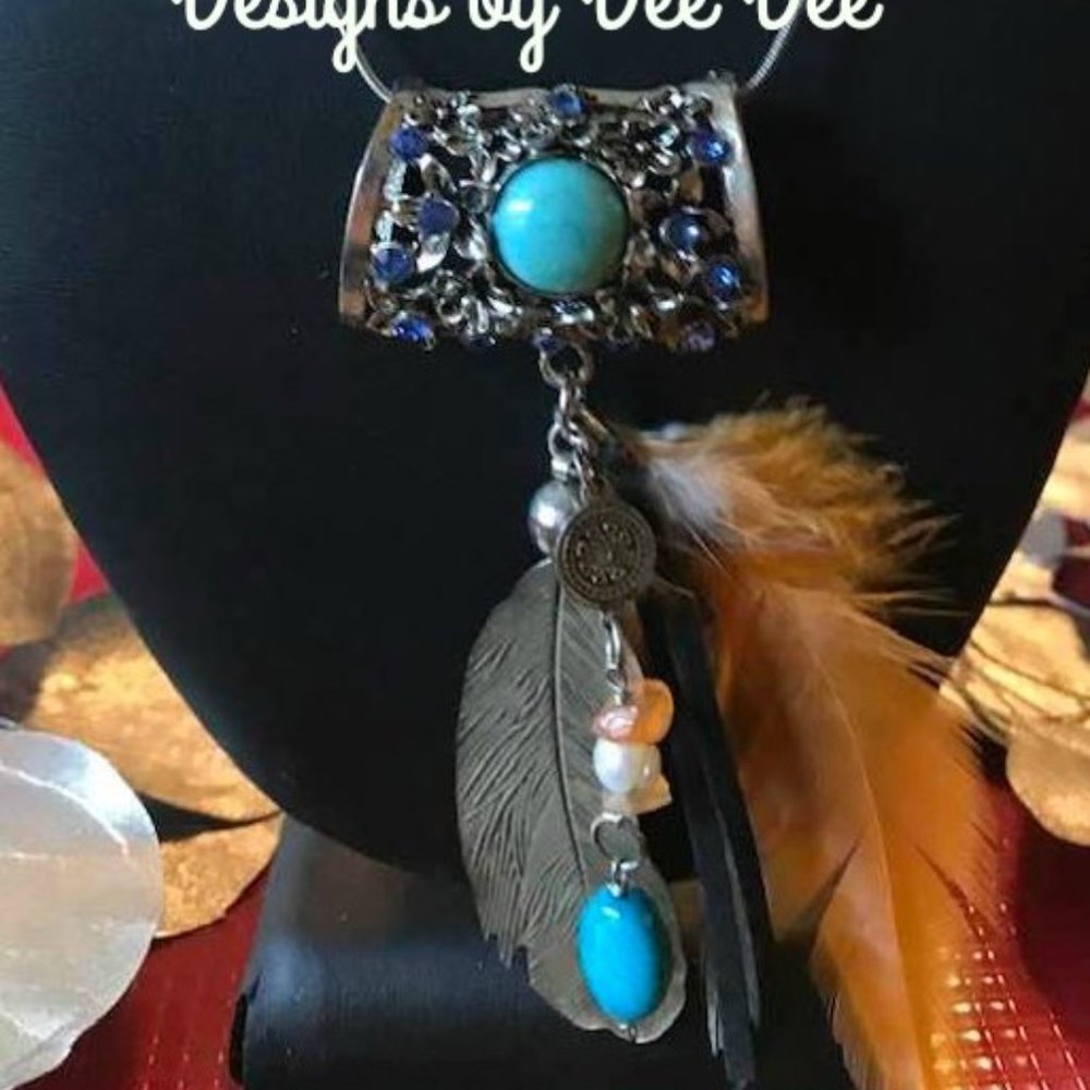 5/$20🔥Silver Tone Feather Drop Interchangeable  Necklace🔥Bundle special price